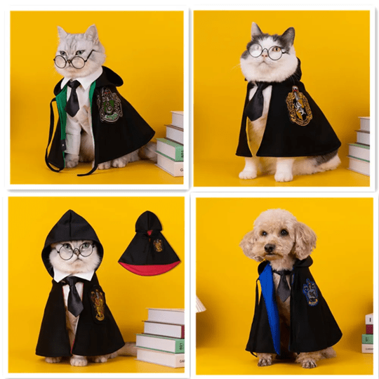 4 maisons de Poudlard de nos capes Harry Potter pour chien et chat 