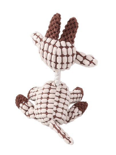 Peluche en forme de girafe pour chien vue de dos