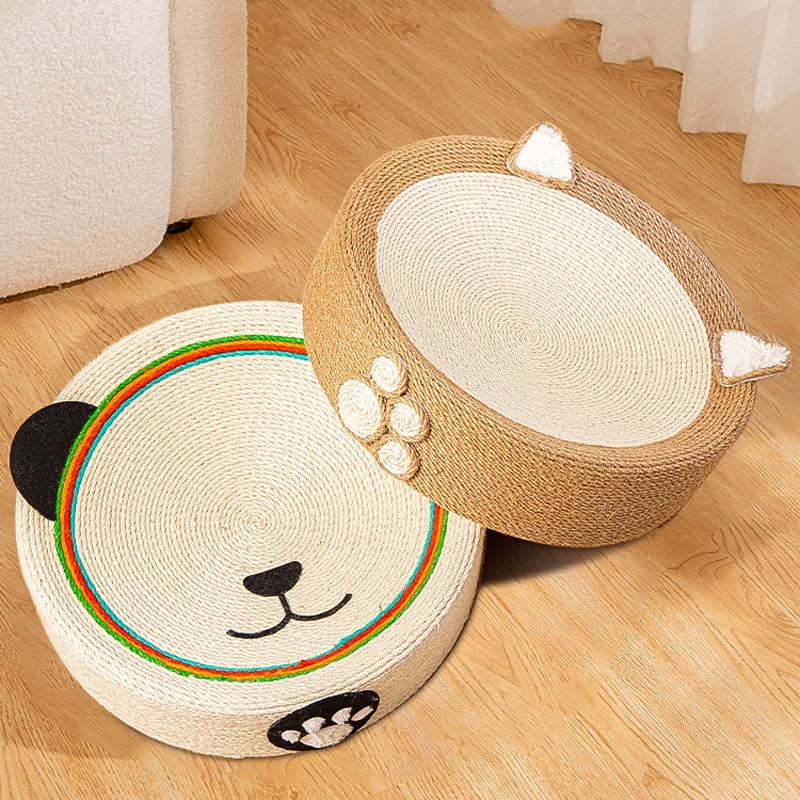 Griffoir pour chat en forme de chat et de panda