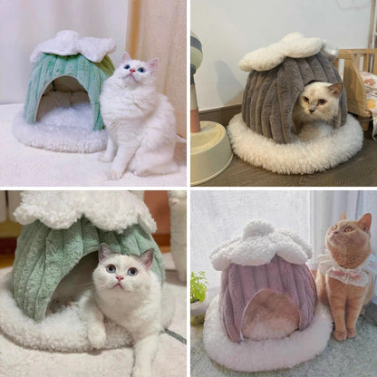 Photos clients de notre couchage hivernal et doux pour chat