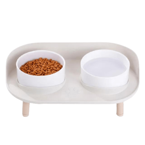 Mangeoire design blanc pour animaux