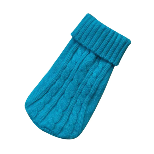 Pull tricoté bleu pour chien et chat