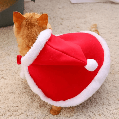 Déguisement pour chat - Cape Père Noël
