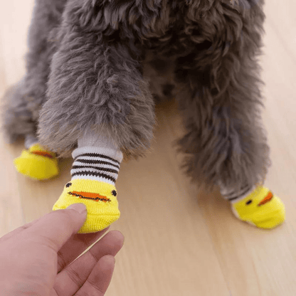 Chaussettes pour chien - Jaune avec rayures