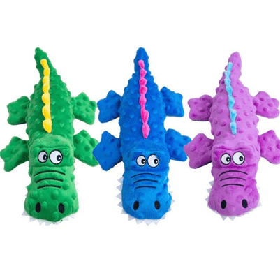 Différents coloris de notre jouet à mâcher pour chien - Crocodile