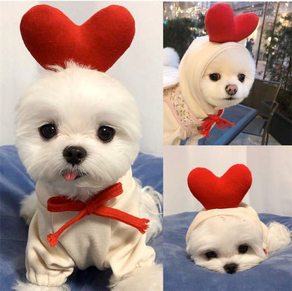 Pull à capuche en forme de coeur pour chien et chat