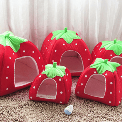 Différentes tailles de panier en forme de fraise pour chat