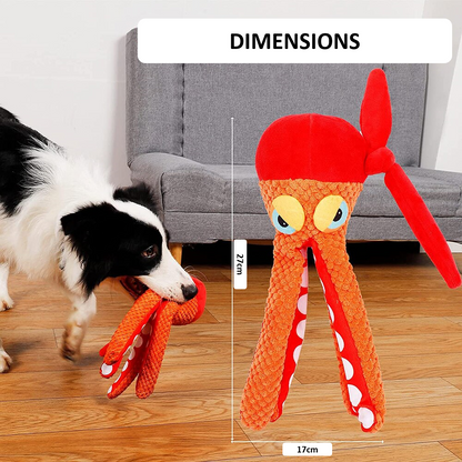 Dimensions du poulpe en peluche pour chien