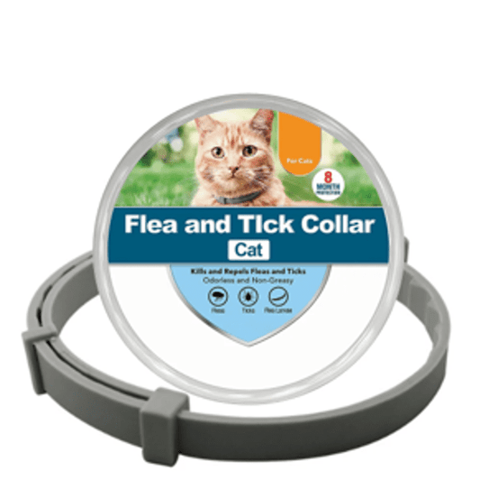 Collier anti-puces et anti-tiques gris pour chat