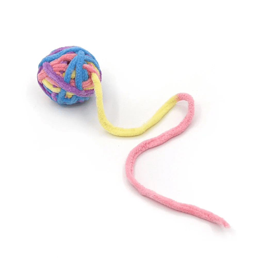 Balle avec ficelle pour chat - Multicolor