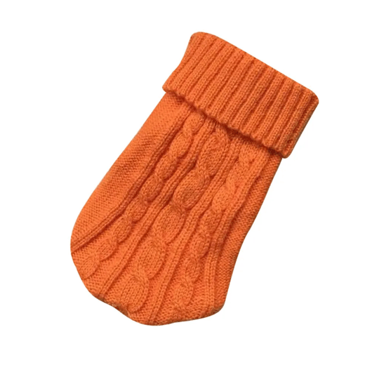 Pull tricoté orange pour chien et chat