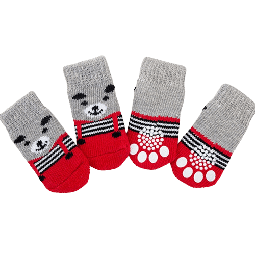 Chaussettes pour chien - Ours rouge