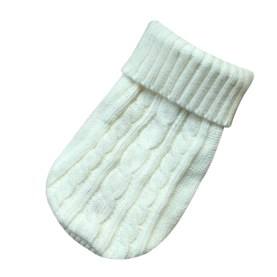 Pull tricoté blanc pour chien et chat