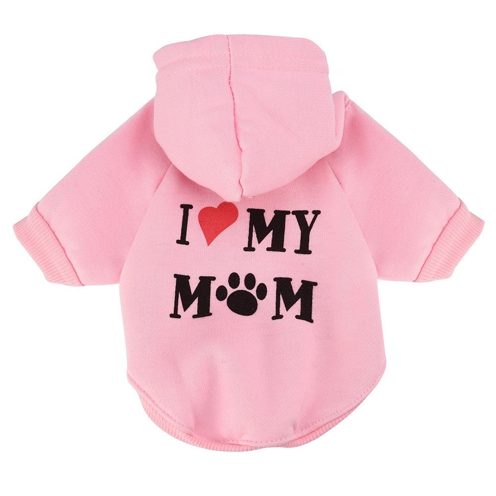 Pull rose "I Love My Mom" pour animaux de compagnie