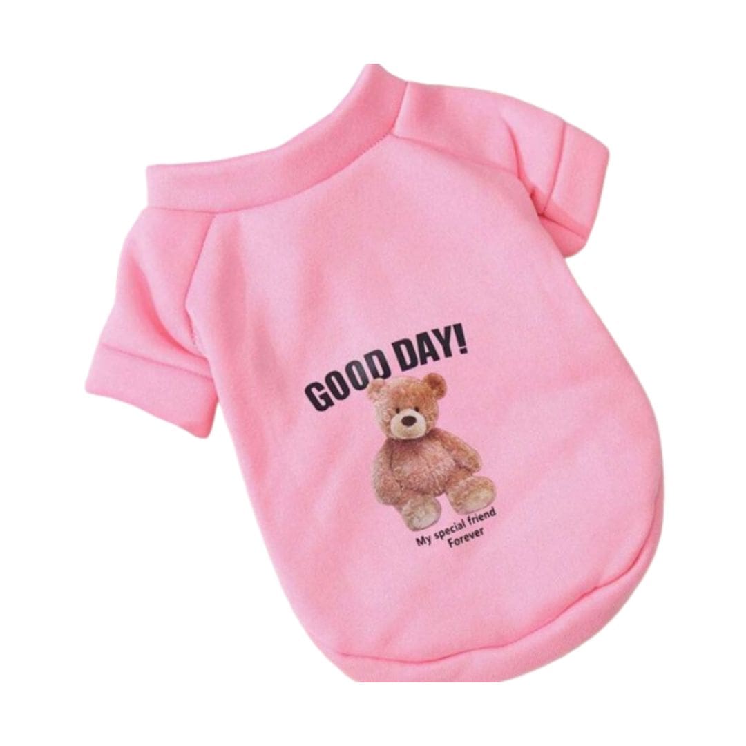 Pull rose à manches ours Good Day pour chien