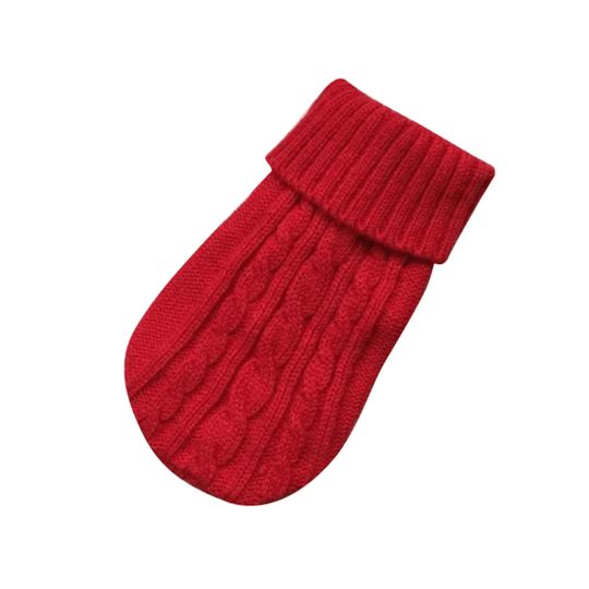 Pull tricoté rouge pour chien et chat