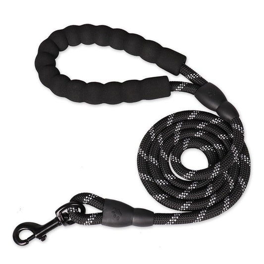 Laisse corde noire en nylon pour chien